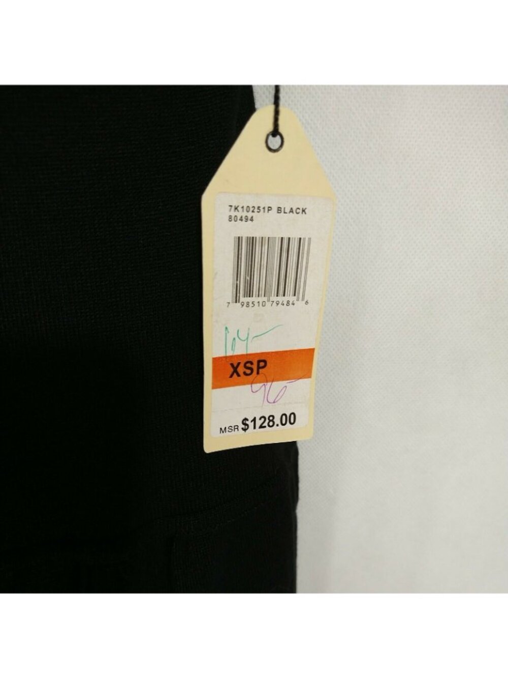 Studio M Turtleneck Shift Dress Women Petite Size XSP Black Short Sleeve NEW - Picture 9 of 9